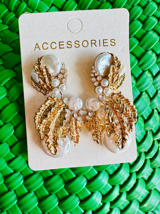 Imani Pearl and Gold Earrings